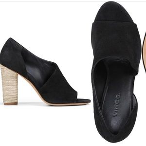 VINCE NWT - Percey block heels in black suede, size 10.